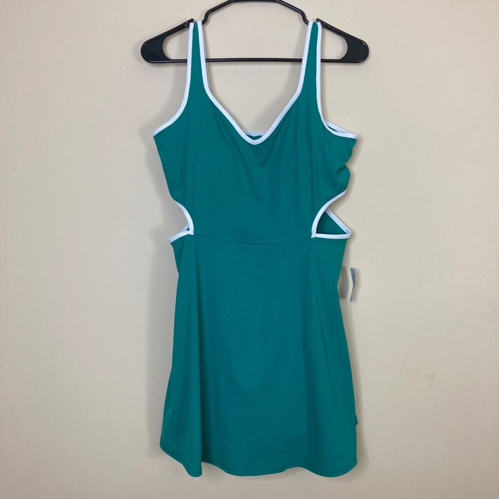 Old Navy Powersoft Athletic Dress Womens Large New Shelf Bra Pockets Green